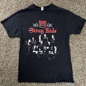 Stray Kids Dominate 2025 Retro T-Shirt US World Tour Edition Adult Medium Black